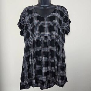 Torrid Plaid Criss Cross Blouse